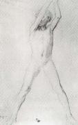 Edgar Degas Study for the youth with Arms upraised painting